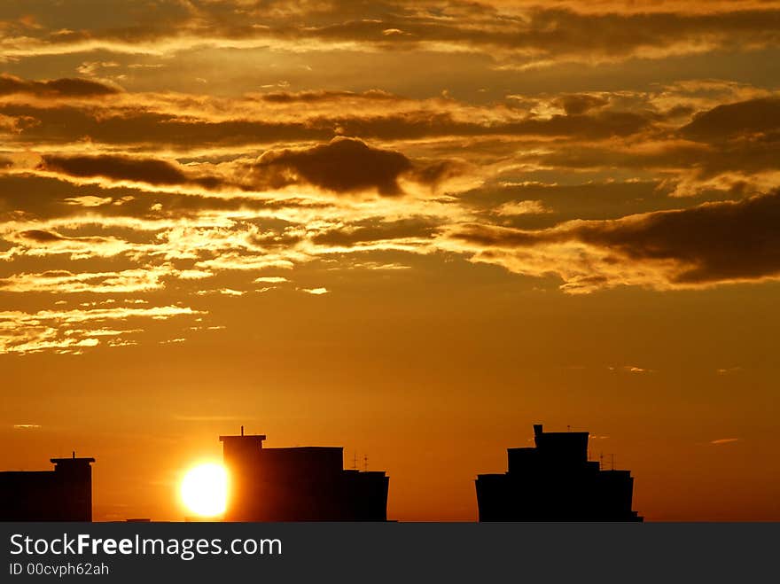 Sunset and clouds