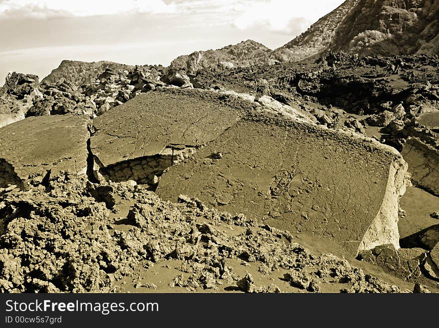 Photo of a old lavic casting, Etna Sicily