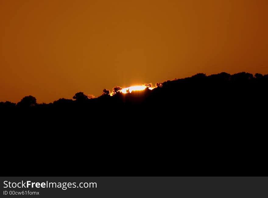 Sunset photographed with a telescope. Sunset photographed with a telescope