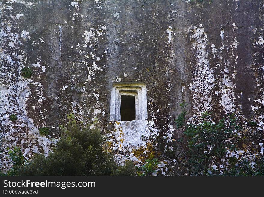 Ancient prehistoric grave in the Sicilian hinterland