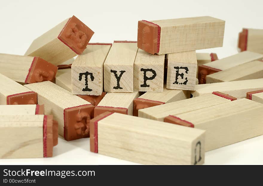 Photo of Wooden Type Stamps - Ink Stamps. Photo of Wooden Type Stamps - Ink Stamps