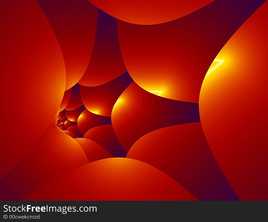 Mysterious red gallery, fractal image. Mysterious red gallery, fractal image