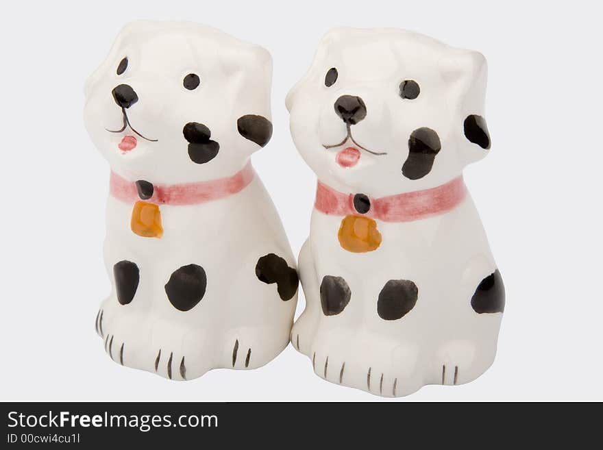 Two porcelain dogs