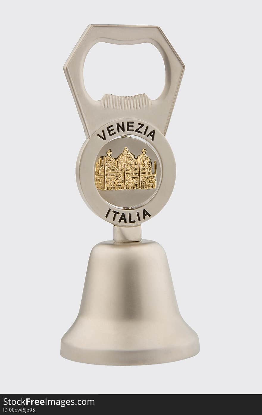 Venetian bottle cap opener with bell