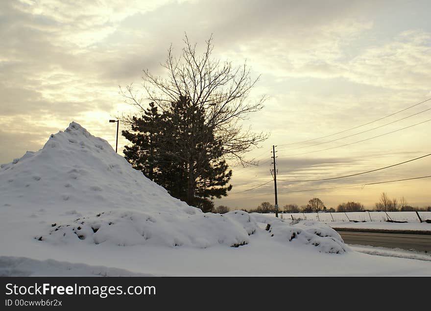 City covered with snow on winter season. City covered with snow on winter season