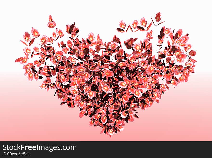 Flower Foliage In Heart Shape