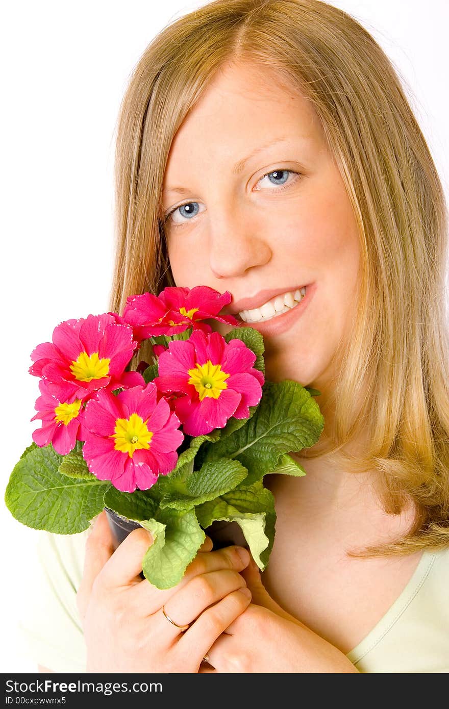 Beautiful Girl With Flowers