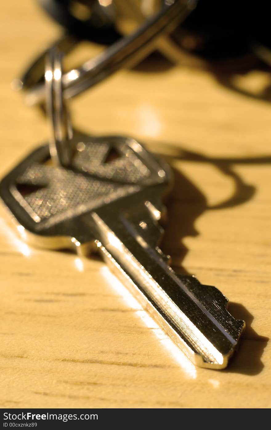 Closeup of Isolated Keys with shadows