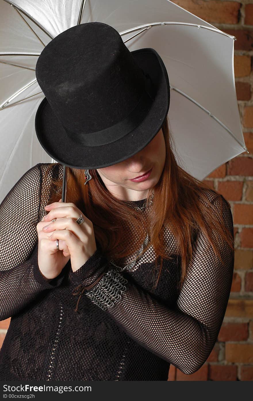 Gothic girl with hat