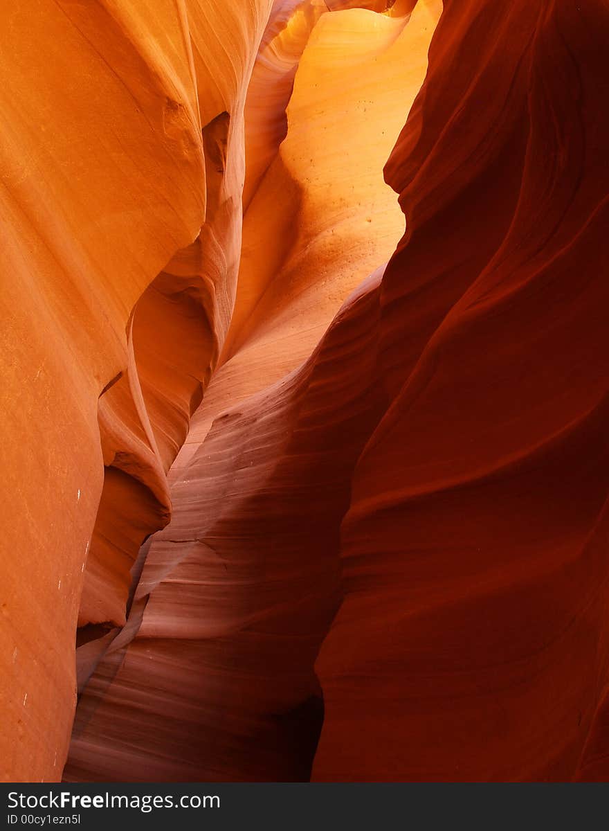 The upper Antelope Slot Canyon near Page  in  Arizona USA