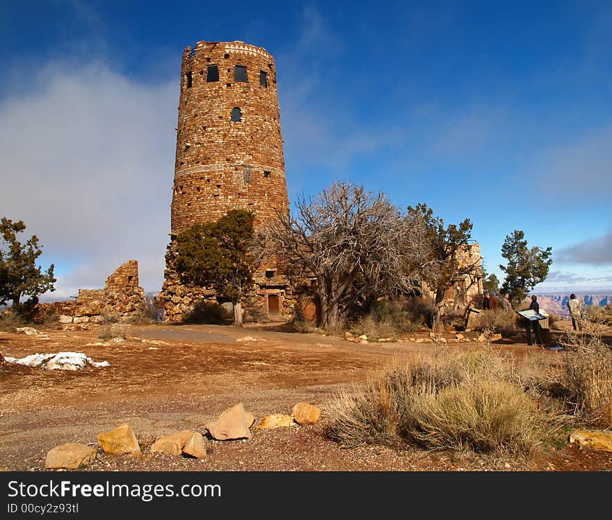 Desert View Watchtower at the Grand Canyon. Desert View Watchtower at the Grand Canyon