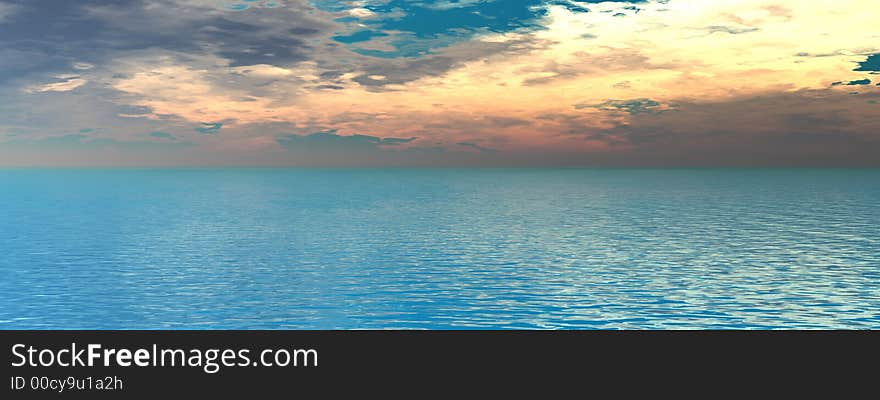 Beautiful sea and sky - digital artwork. Beautiful sea and sky - digital artwork