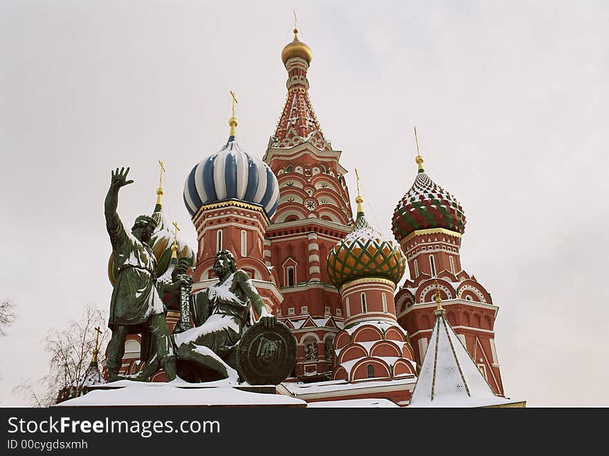 St. basil cathedral on the red square in moscow russia. St. basil cathedral on the red square in moscow russia