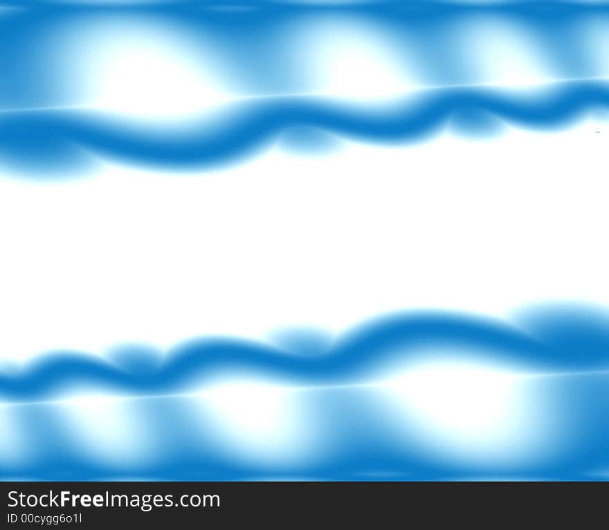 Abstract waves, overflowing the tints of blue color on a white background