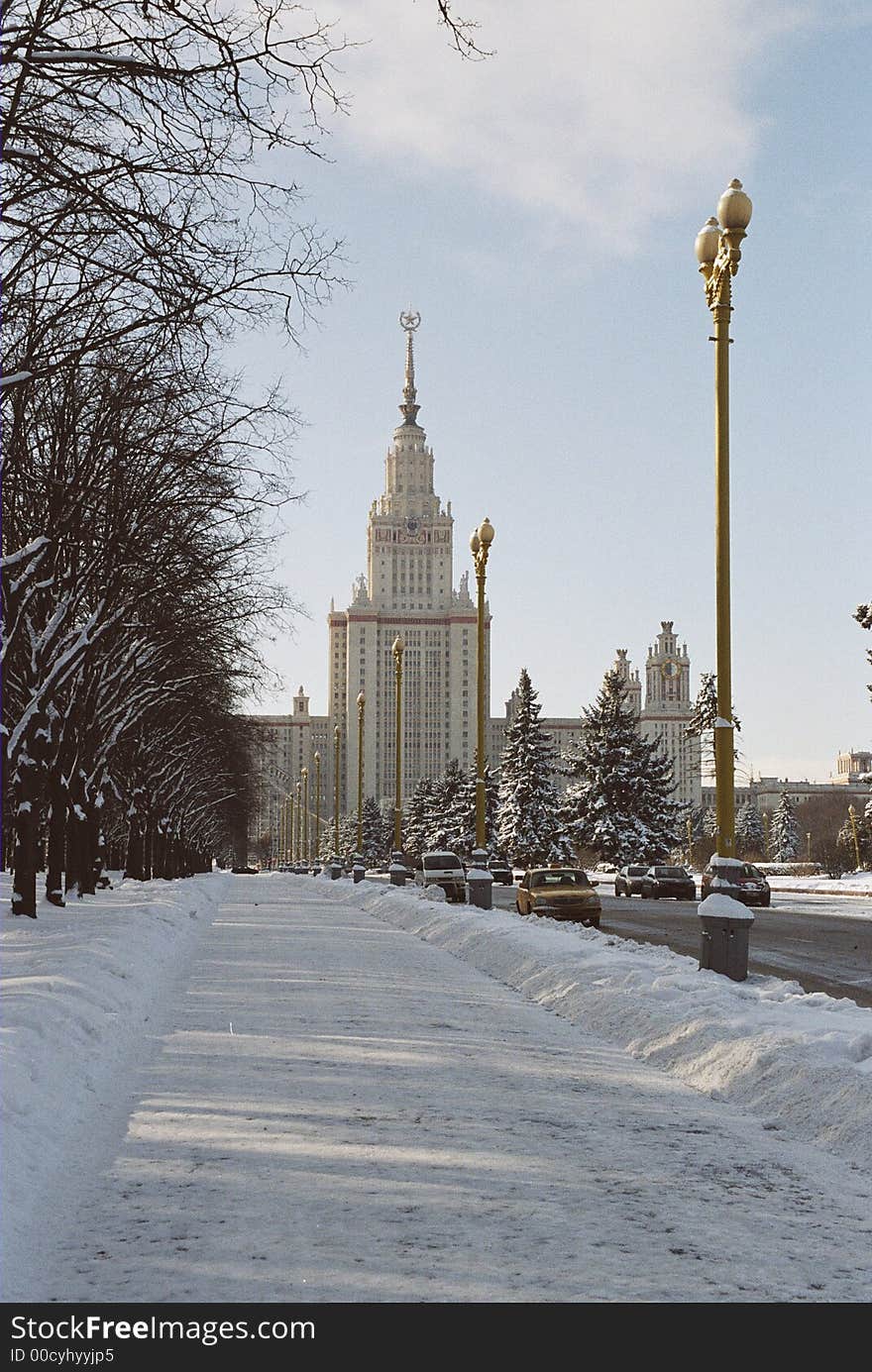 University of moscow is a famous landmark one of moscow's skyscrapers