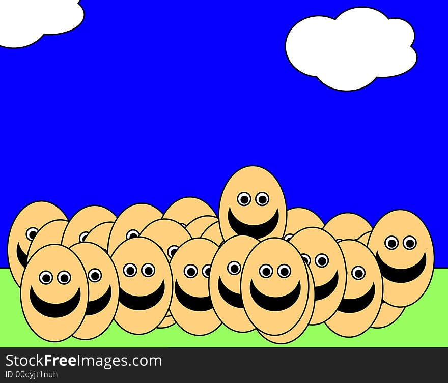 A simple toon based image of some egg men, this image is suitable for images relating to Easter and food. A simple toon based image of some egg men, this image is suitable for images relating to Easter and food.