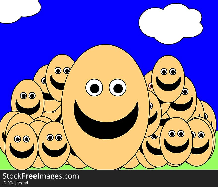 A simple toon based image of some egg men, this image is suitable for images relating to Easter and food. A simple toon based image of some egg men, this image is suitable for images relating to Easter and food.