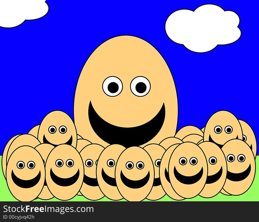 A simple toon based image of some egg men, this image is suitable for images relating to Easter and food. A simple toon based image of some egg men, this image is suitable for images relating to Easter and food.