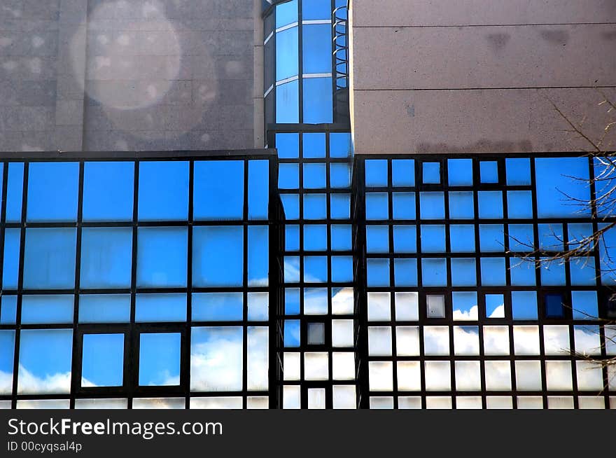 Reflections in blue windows