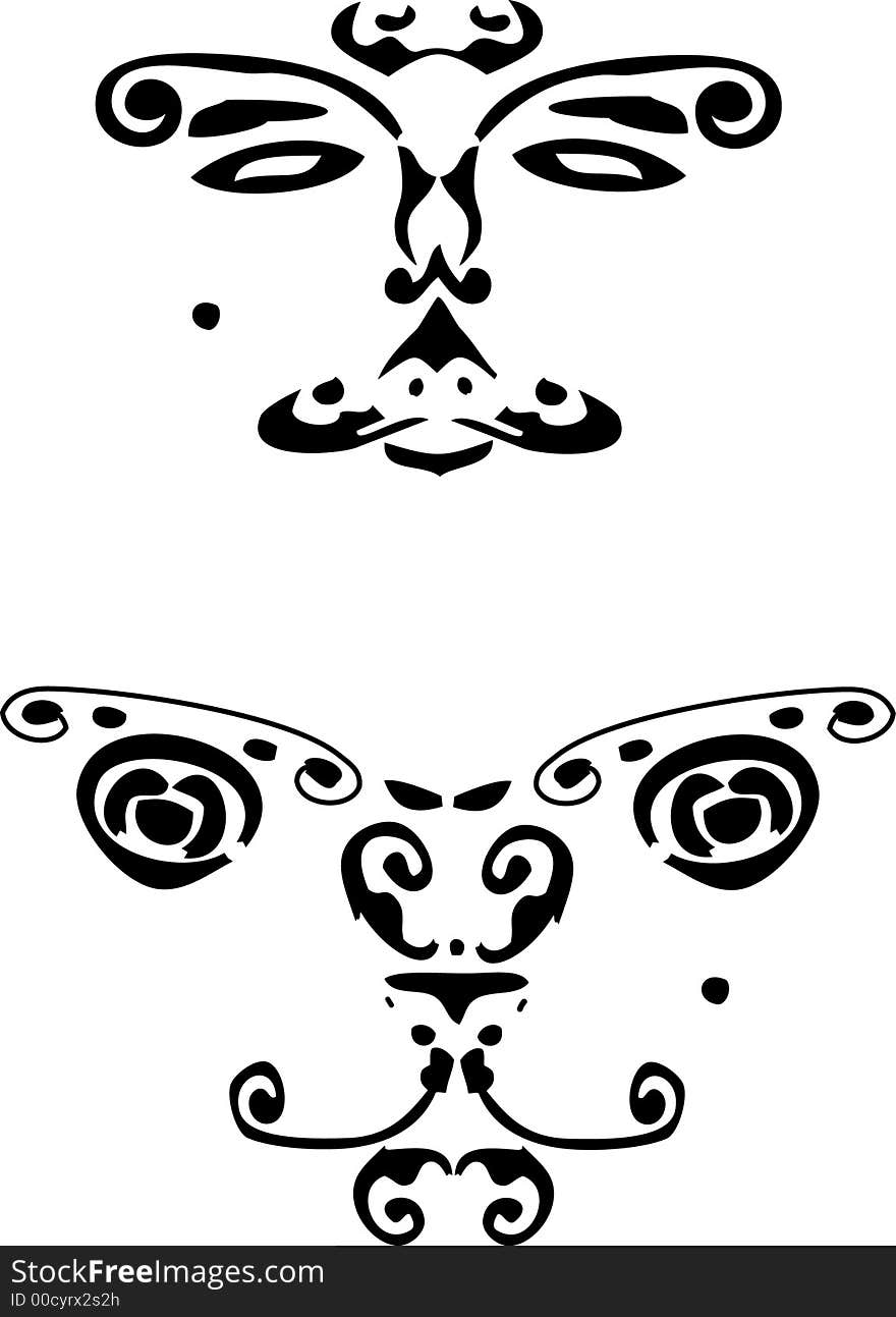 Tribal art - vector mask type. Tribal art - vector mask type