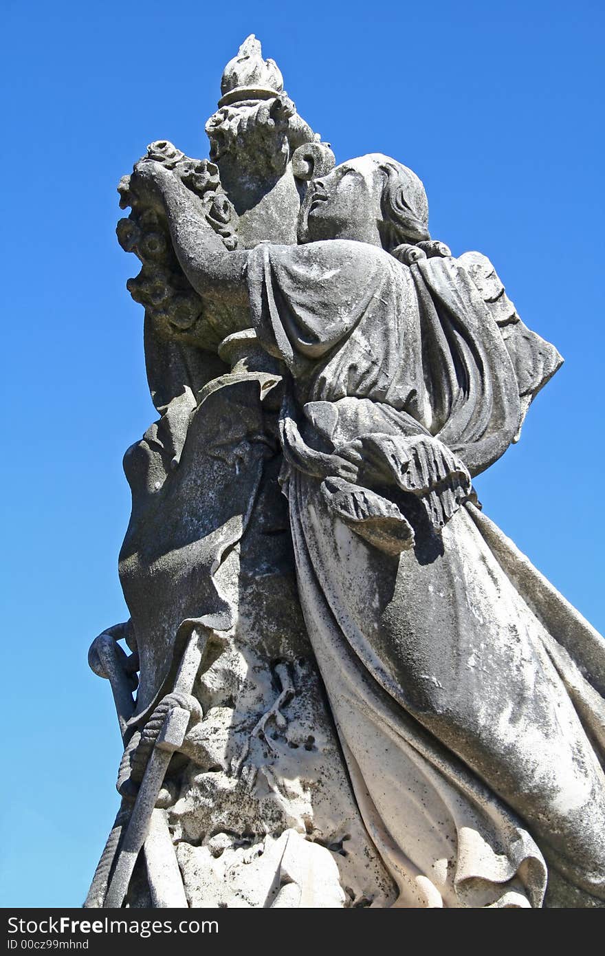 Statue of angel looking upward toward heaven. Statue of angel looking upward toward heaven