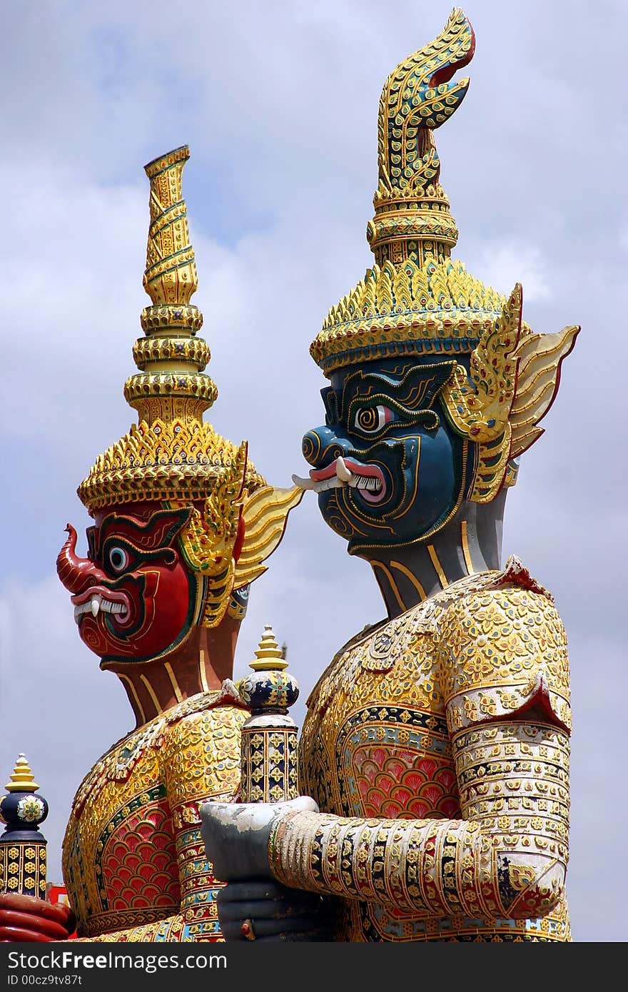 Kinnaris- half-bird, half-woman creatures, Thailand, The Grand Palace