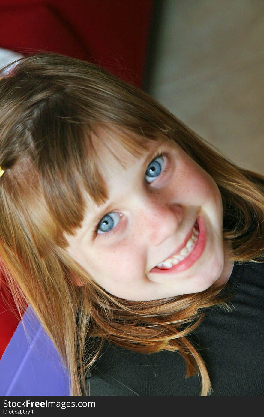 Young girl with blue eyes and a big smiles. Young girl with blue eyes and a big smiles