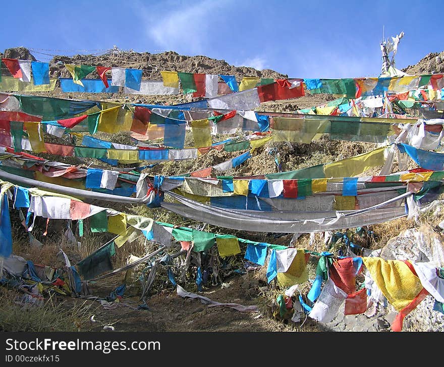 Wall of prayerflags