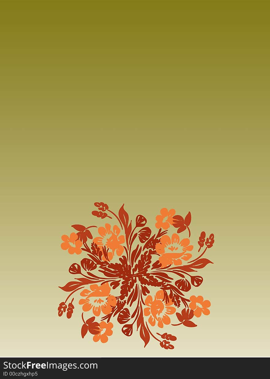 Orange Flowers,work with vecyors,illustration