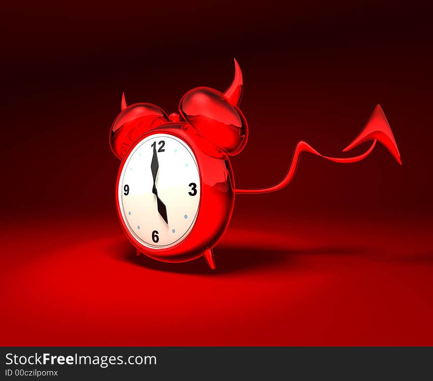 3D alarm clock, generated with Lightwave. 3D alarm clock, generated with Lightwave