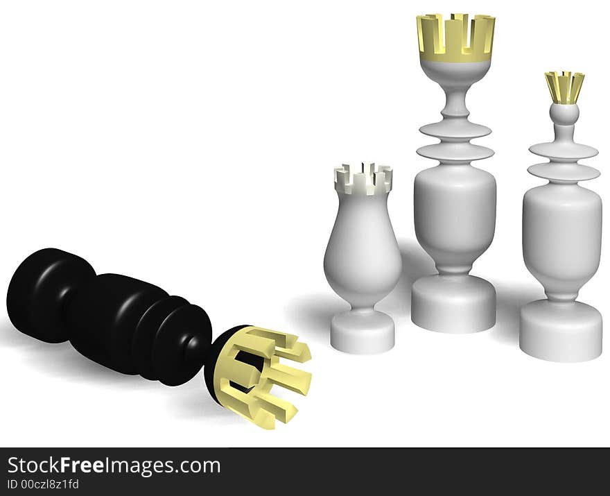 Chess pieces generated in 3d platform. Chess pieces generated in 3d platform