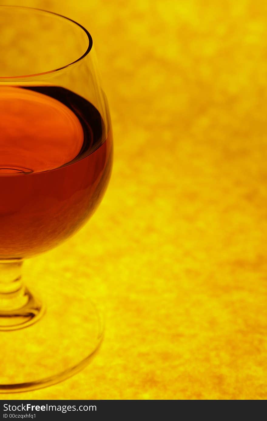 Half glass with cognac