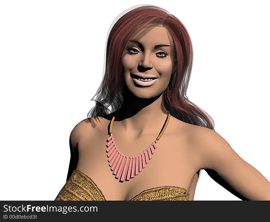 Attractive, smiling plus size model. Computer Generated Image, 3D models. Attractive, smiling plus size model. Computer Generated Image, 3D models.