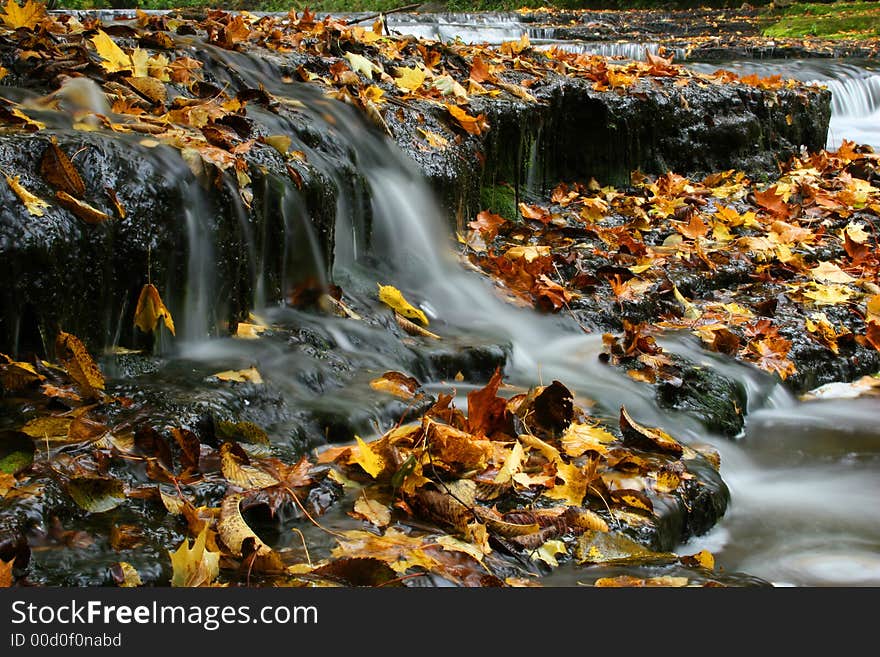 Autumn waterfall in Estonia