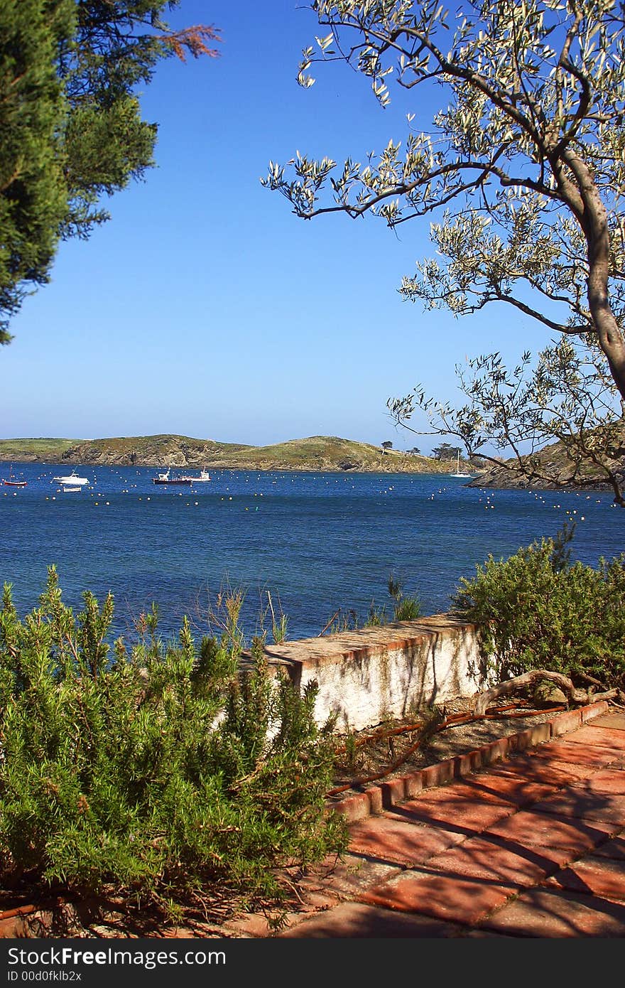 Partial view of the bay of Cadaques, Catalonia, Spain, Europe