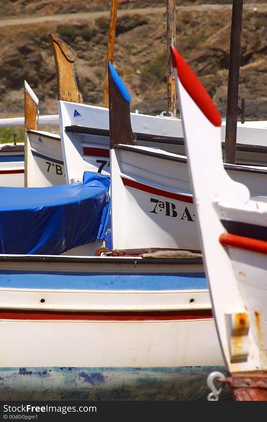 Fisherboats in the town of Cadaques, Catalonia, Spain, Europe. Fisherboats in the town of Cadaques, Catalonia, Spain, Europe