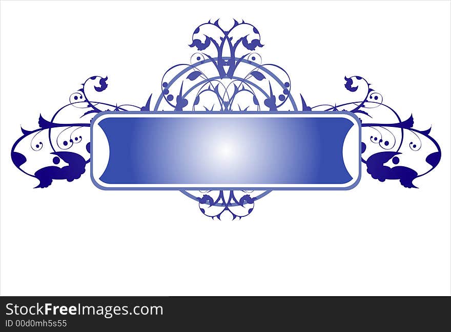 Banner on a flower ornament (vector)