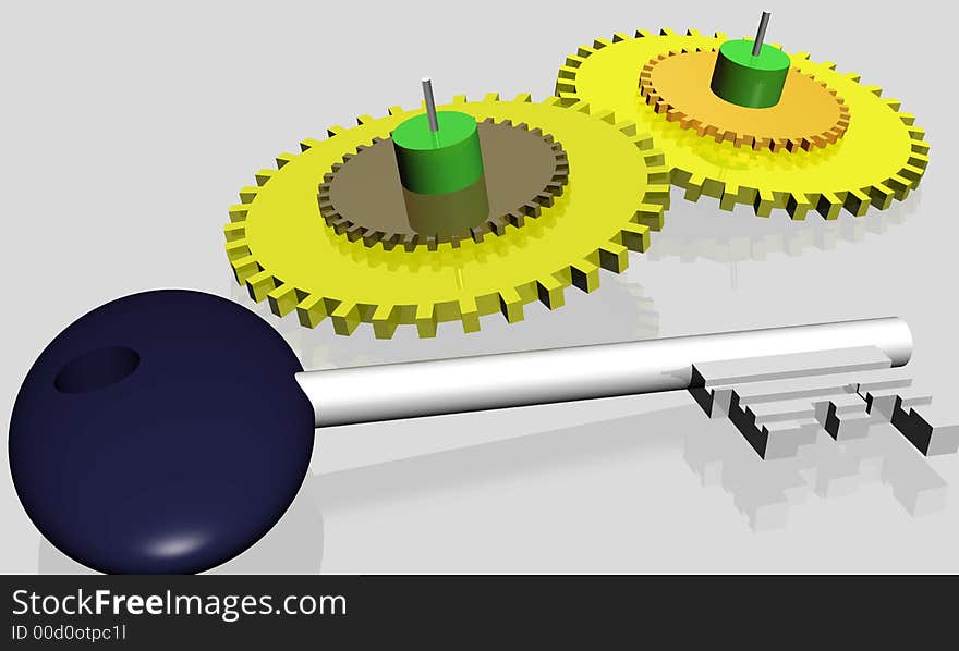 Parts of mechanism and key