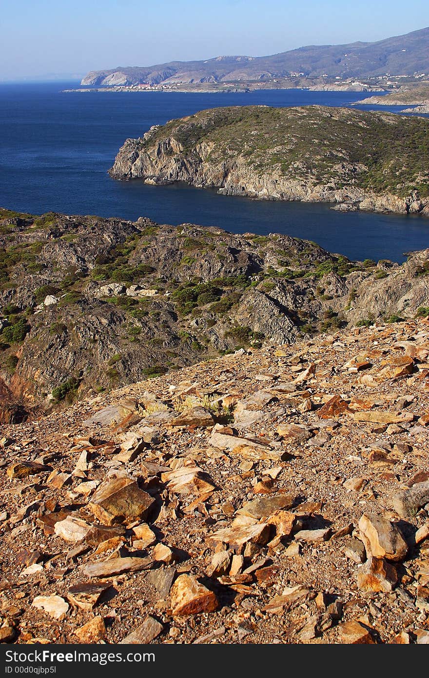 View from the lighthouse of cap de Creus,  Catalonia, Spain, Europe. View from the lighthouse of cap de Creus,  Catalonia, Spain, Europe