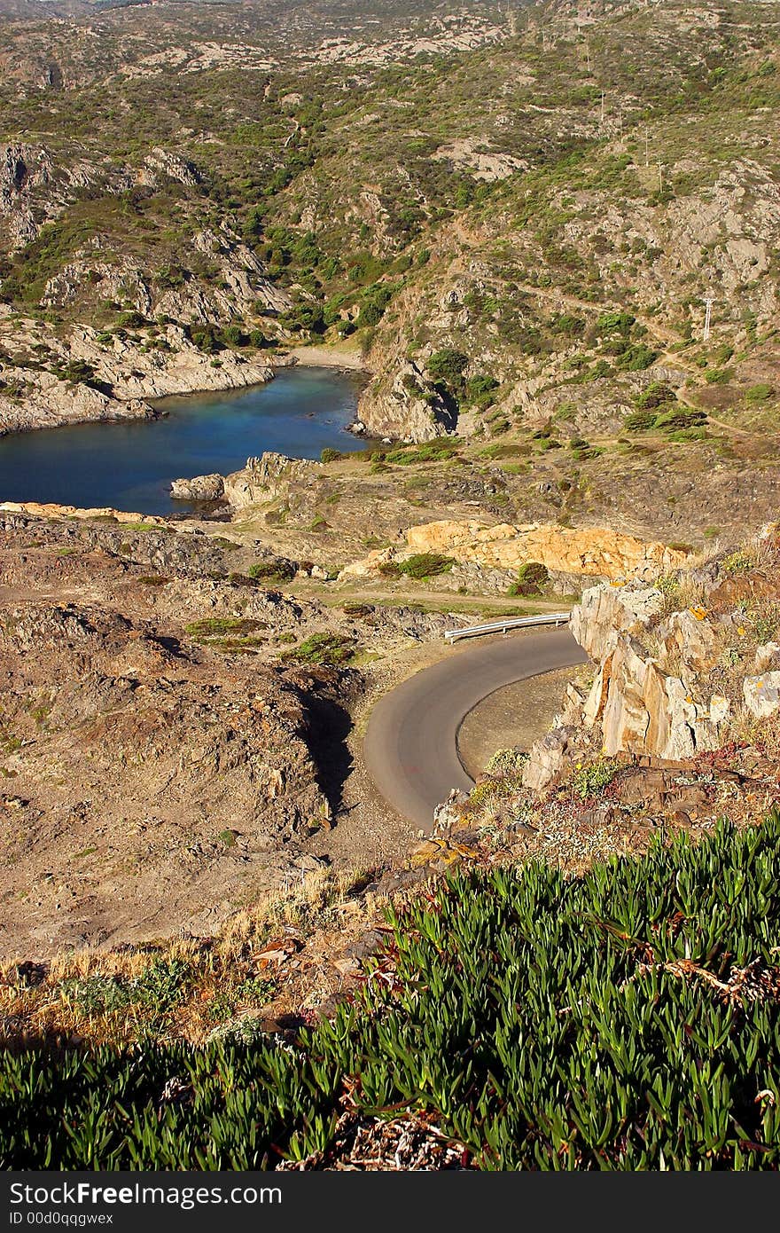 View from the lighthouse of cap de Creus,  Catalonia, Spain, Europe. View from the lighthouse of cap de Creus,  Catalonia, Spain, Europe