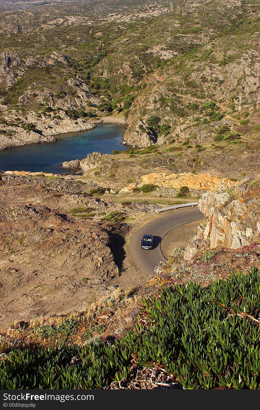 View from the lighthouse of cap de Creus, Catalonia, Spain, Europe. View from the lighthouse of cap de Creus, Catalonia, Spain, Europe