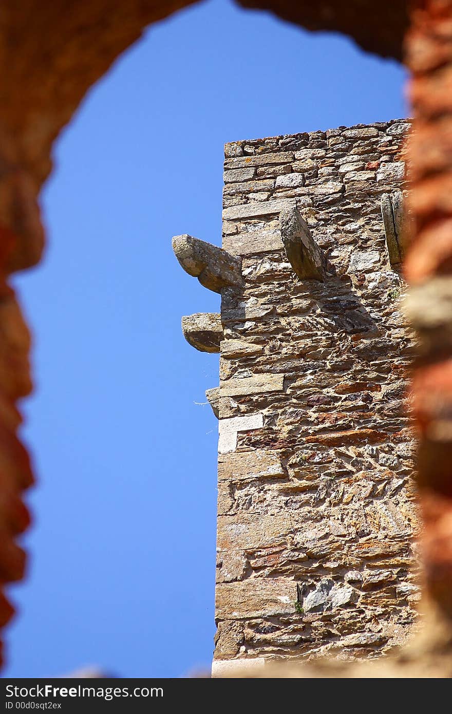 Detail from an arch of the monastir of San Pere de Rodes, Cadaques, Catalonia, Spain, Europe