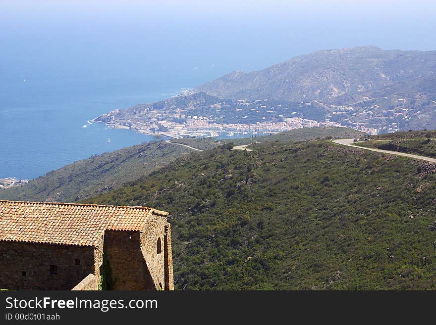 View from the monastir of San Pere de Rodes, Cadaques, Catalonia, Spain, Europe