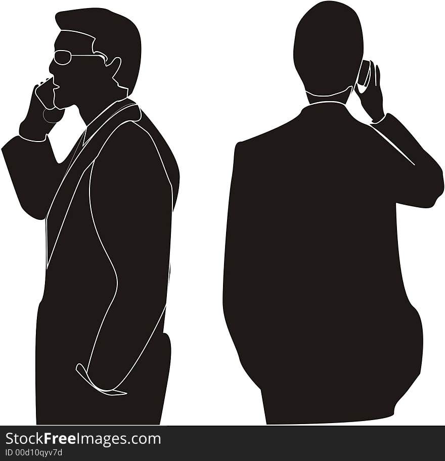 Man leads business talk on telephone. Man leads business talk on telephone