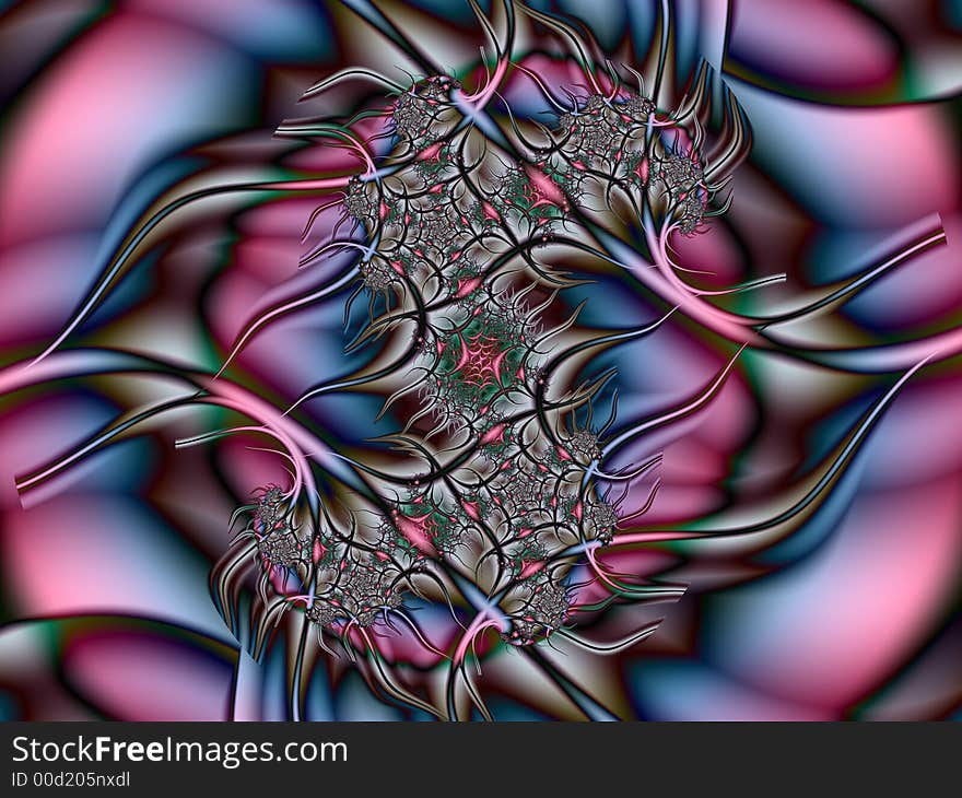 Abstract of current flowing through tentacle lines. Abstract of current flowing through tentacle lines