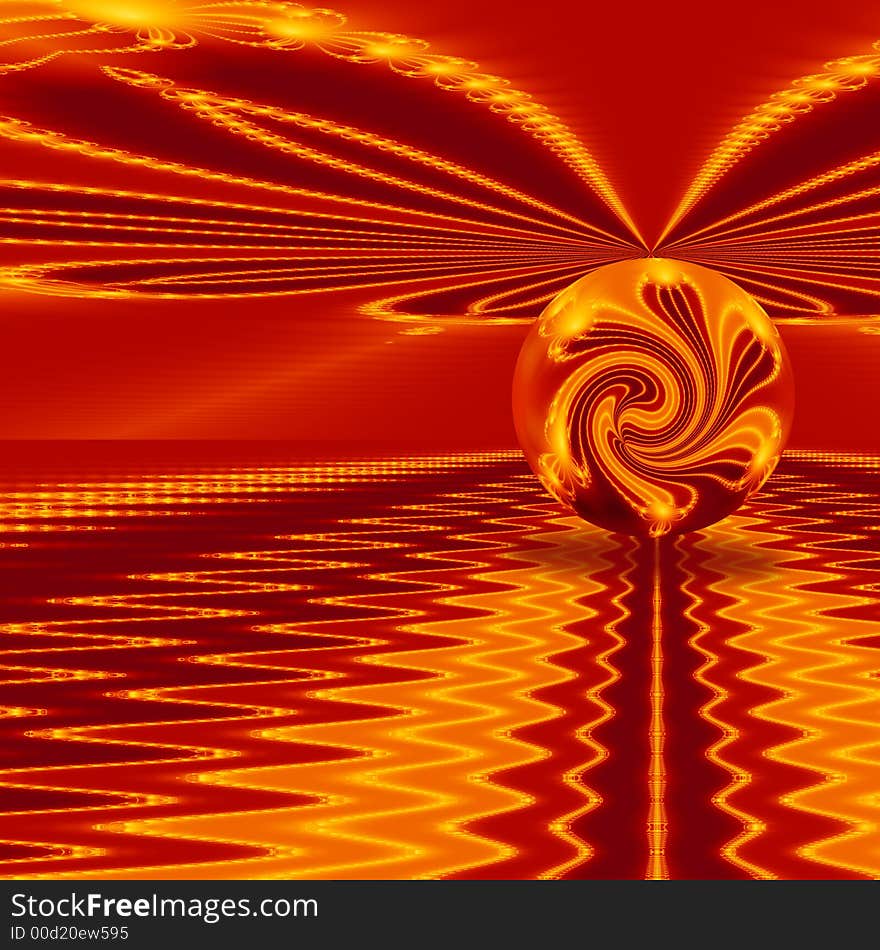 Fractal image reflecting an early morning sunrise. Fractal image reflecting an early morning sunrise