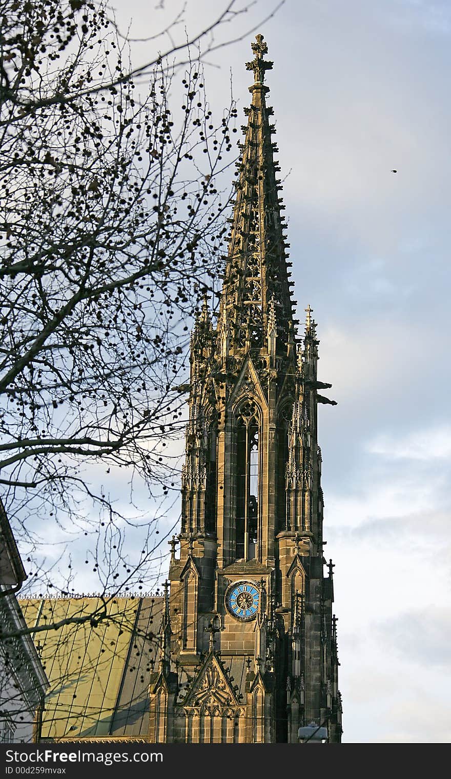 Fragment of Gothic Cathedral in Basel. Switzerland. Fragment of Gothic Cathedral in Basel. Switzerland