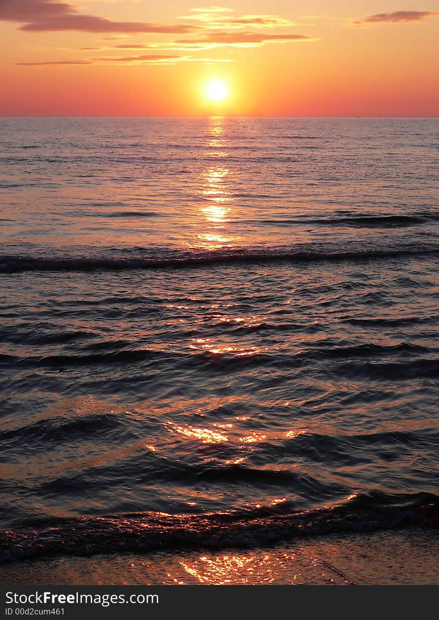 Sunset on Tuscany s coastline