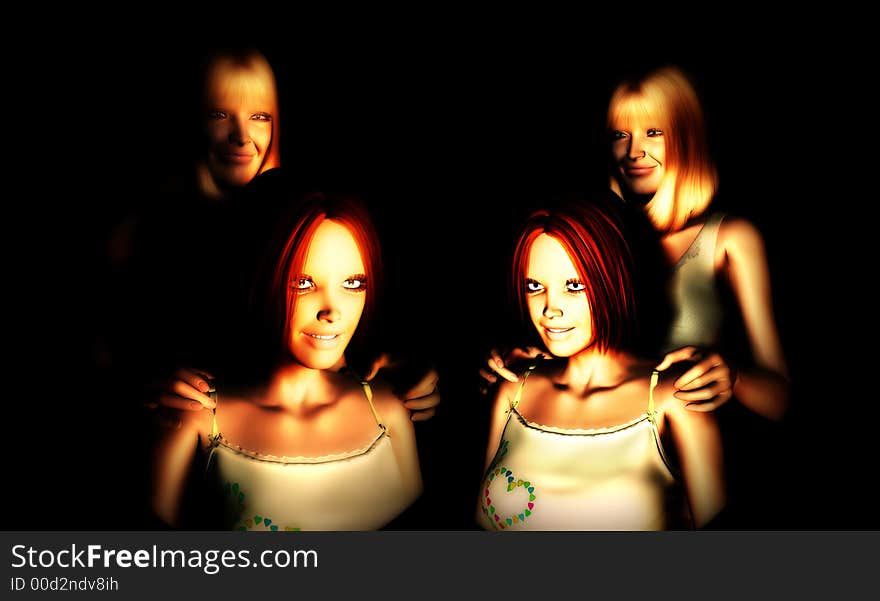 An image of a set of mothers and daughters, this image would be suitable for Mothers Day concepts. An image of a set of mothers and daughters, this image would be suitable for Mothers Day concepts.