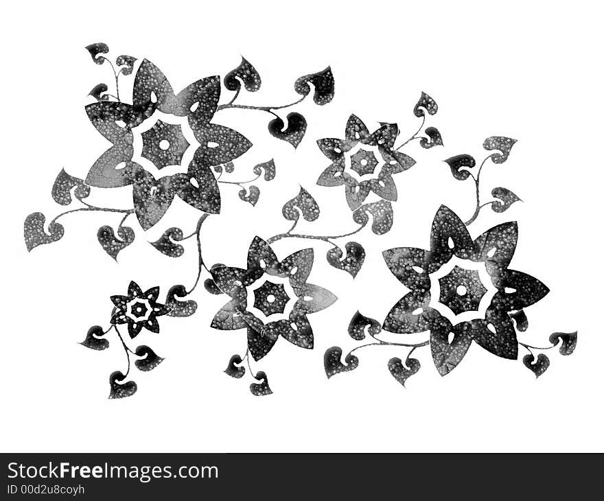 Isolated Flower Stencil Design